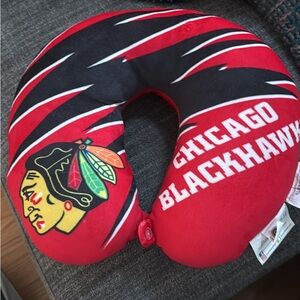 NHL Chicago Blackhawks Red and Black Kids Neck Pillow